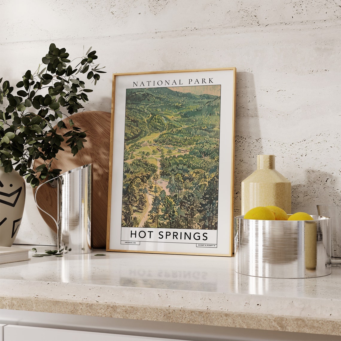 Hot Springs National Park Travel Print Hot Springs Arkansas Travel Poster United States Print Travel Print National Park Wall Art - Image 2