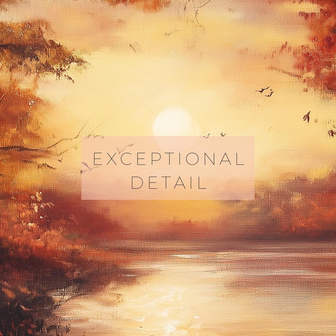 Two Ghosts Watching Sunset Over Autumn Lake Fall Halloween Art Poster - Image 2