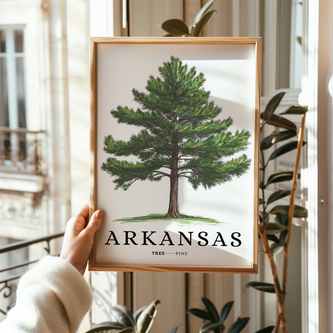 Arkansas Pine Tree Botanical Minimalist Southern State Symbol Poster - Image 2