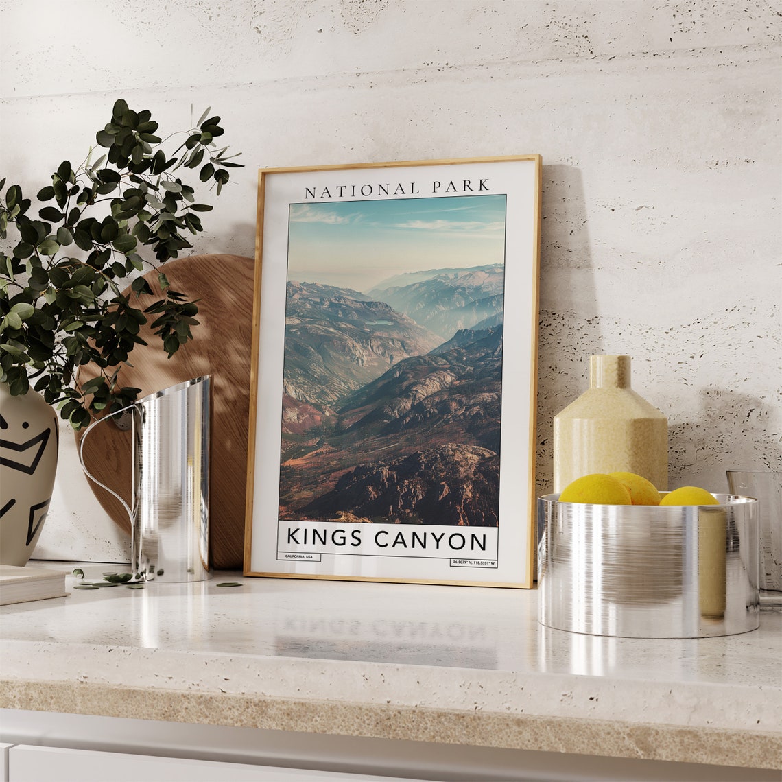 Kings Canyon National Park Travel Print Kings Canyon California Travel Poster Kings Canyon Gift Travel Print National Park Wall Art - Image 3