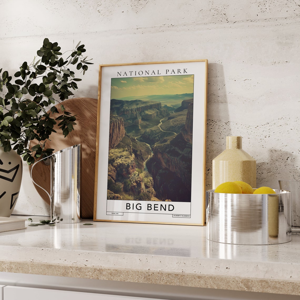 Big Bend Texas Desert Canyon River View Vintage National Park Poster - Image 2