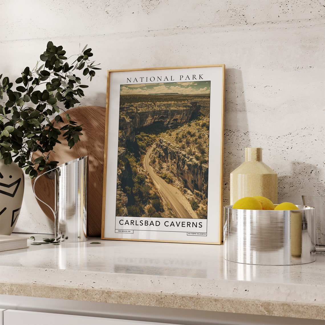 Carlsbad Caverns New Mexico Desert Canyon Road Vintage Park Poster - Image 2