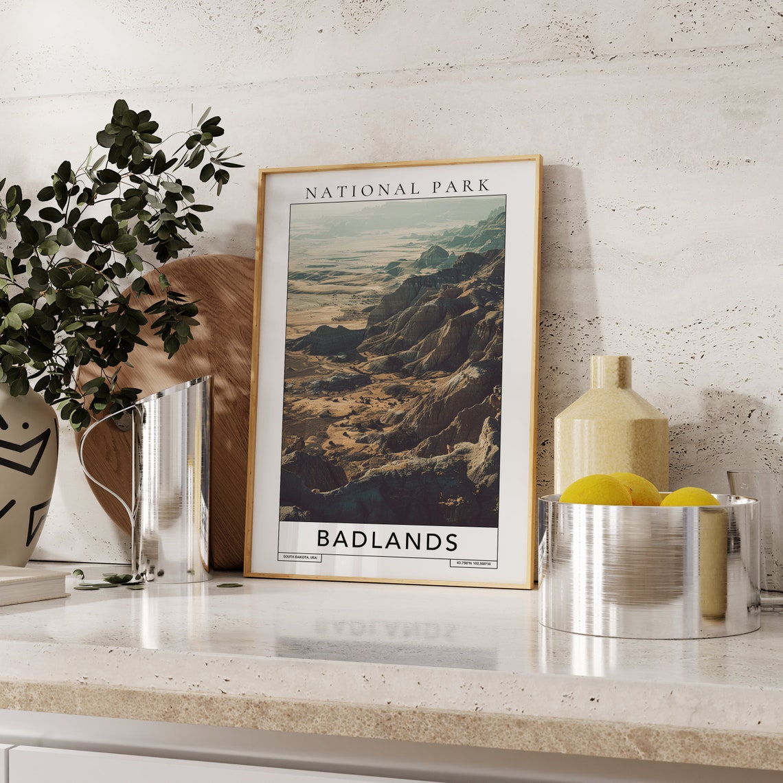 Badlands South Dakota Rugged Rock Formations Vintage Park Poster - Image 2