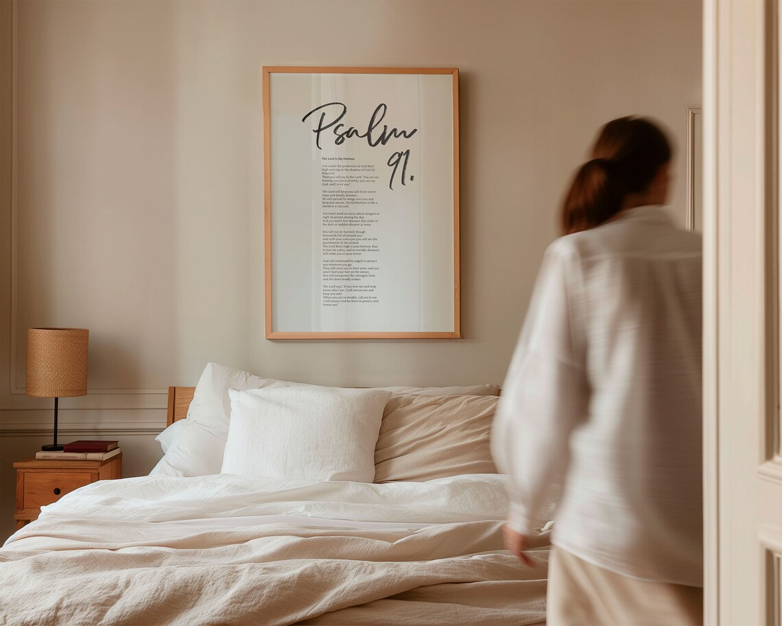 Psalm 91 Handwritten Scripture Art, Modern Typography - Image 5