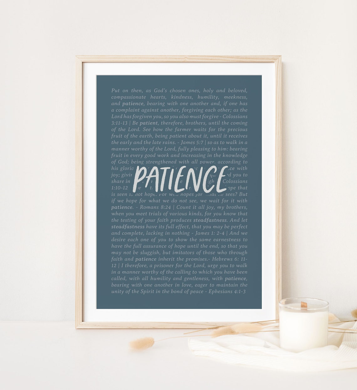Patience Fruit Of The Spirit Bible Verse Artwork Scripture Christian Poster Baby Nursery Home Decor Instant Print - Image 4