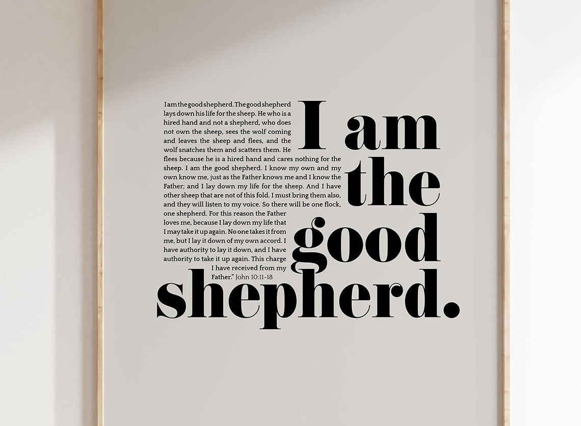 John 10:11 Good Shepherd Scripture Wall Art Print - Image 2