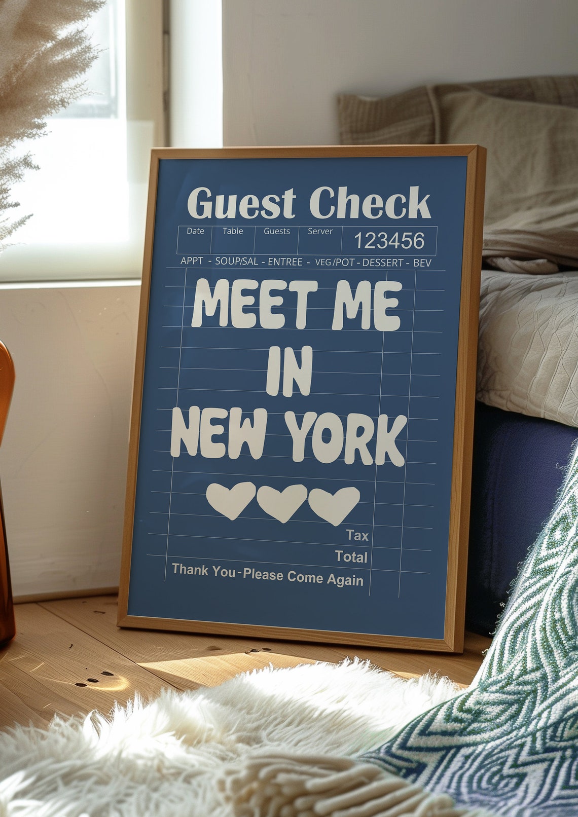 Meet Me In New York Poster Guest Check Poster Aesthetic Preppy Print New York City Art Minimalist Art Trendy Wall Art Printable Poster - Image 2
