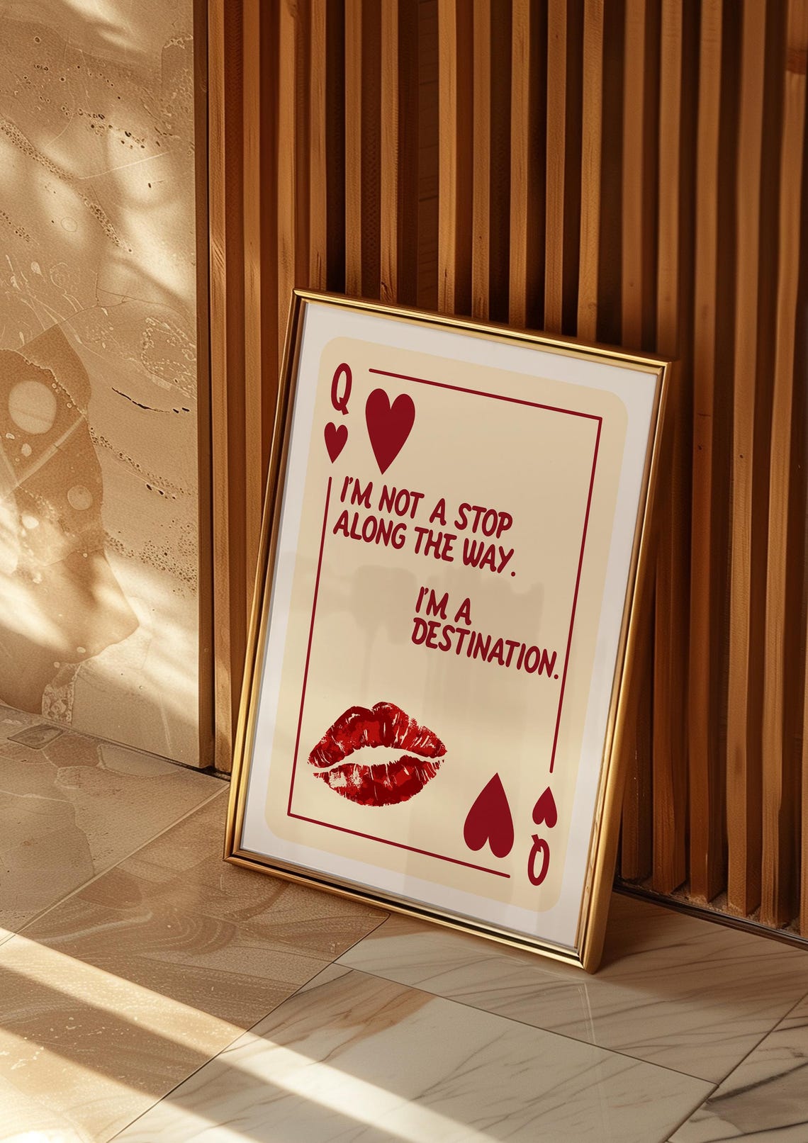 Trendy Queen Of Hearts Art Print Self Love Poster Pink Trendy Wall Art Playing Card Poster Apartment Aesthetic Preppy Wall Art Love Art - Image 4