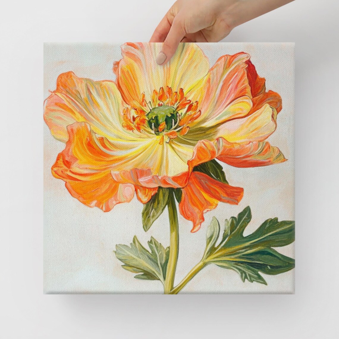 Geum Flower Print Wall Art Orange Geum Flower Painting Print Flower Wall Art Orange Wall Art Geum Art Print