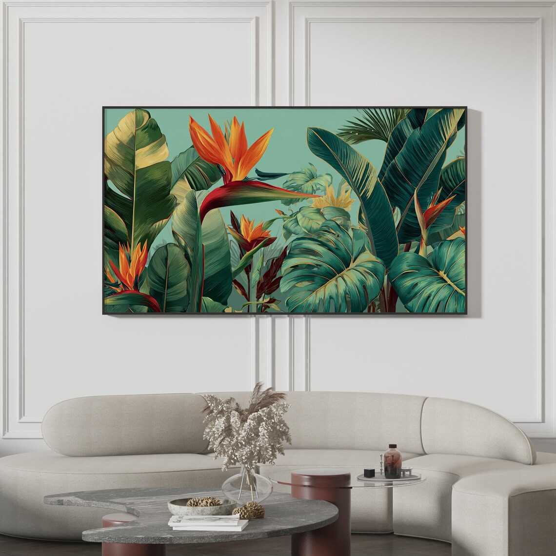 Exotic Jungle Tropical Leaf Bird Of Paradise Art Print