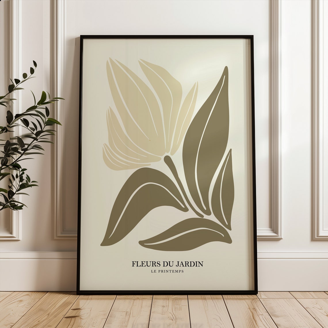 Fleurs Du Jardin Green Botanical Leaves Artwork Poster Le Printemps