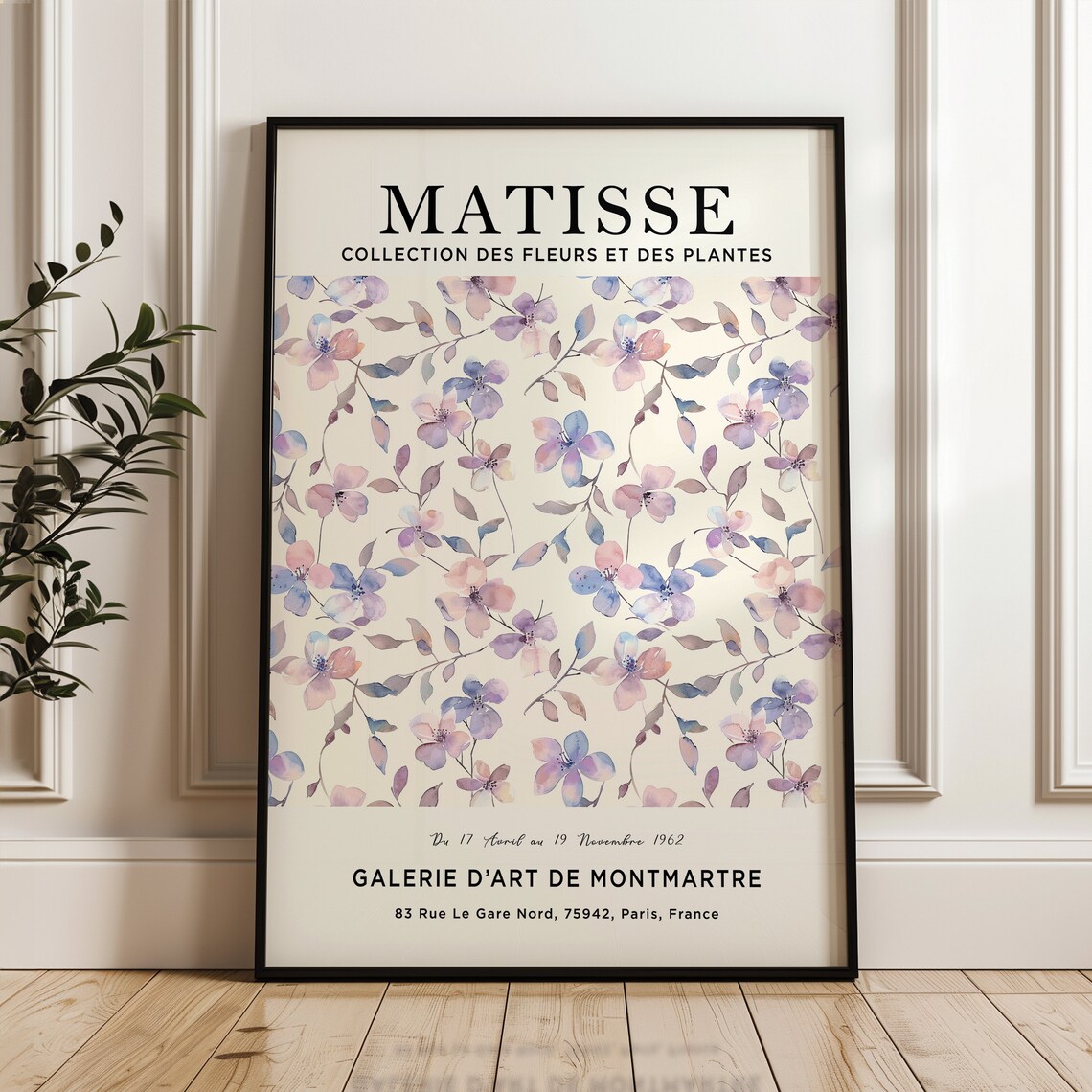 Henri Matisse Pink Blossom Watercolor Exhibition Floral Gallery Poster