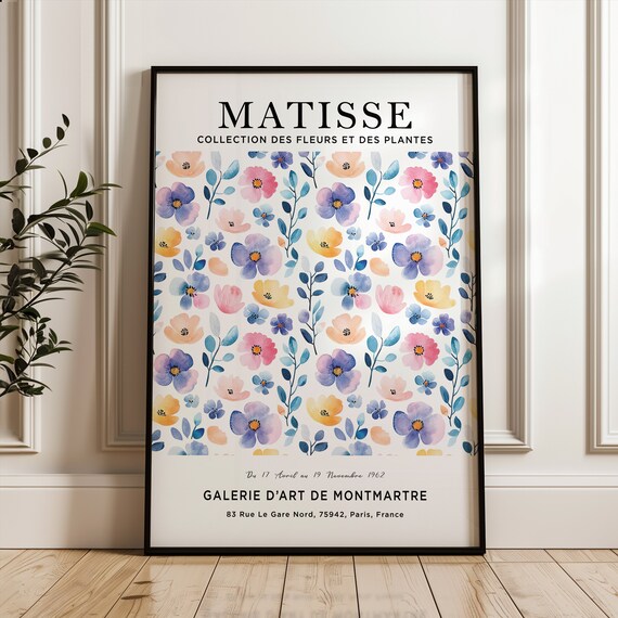 Matisse Colorful Pastel Flower Market Exhibition Botanical Art Poster