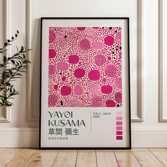 Yayoi Kusama Print Modern Art Livingroom Wall Exhibition Poster Japandi Maximalist