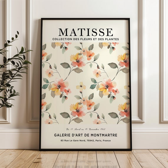 Henri Matisse Floral Print Exhibition Poster Wall Art Colourful Vintage Fine Living Room Decor Mid Century Modern