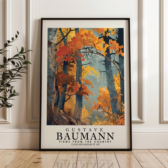 Baumann Fine Art Print Woodblock Poster Home Decor Nature Countryside Living Room Illustration Exhibition