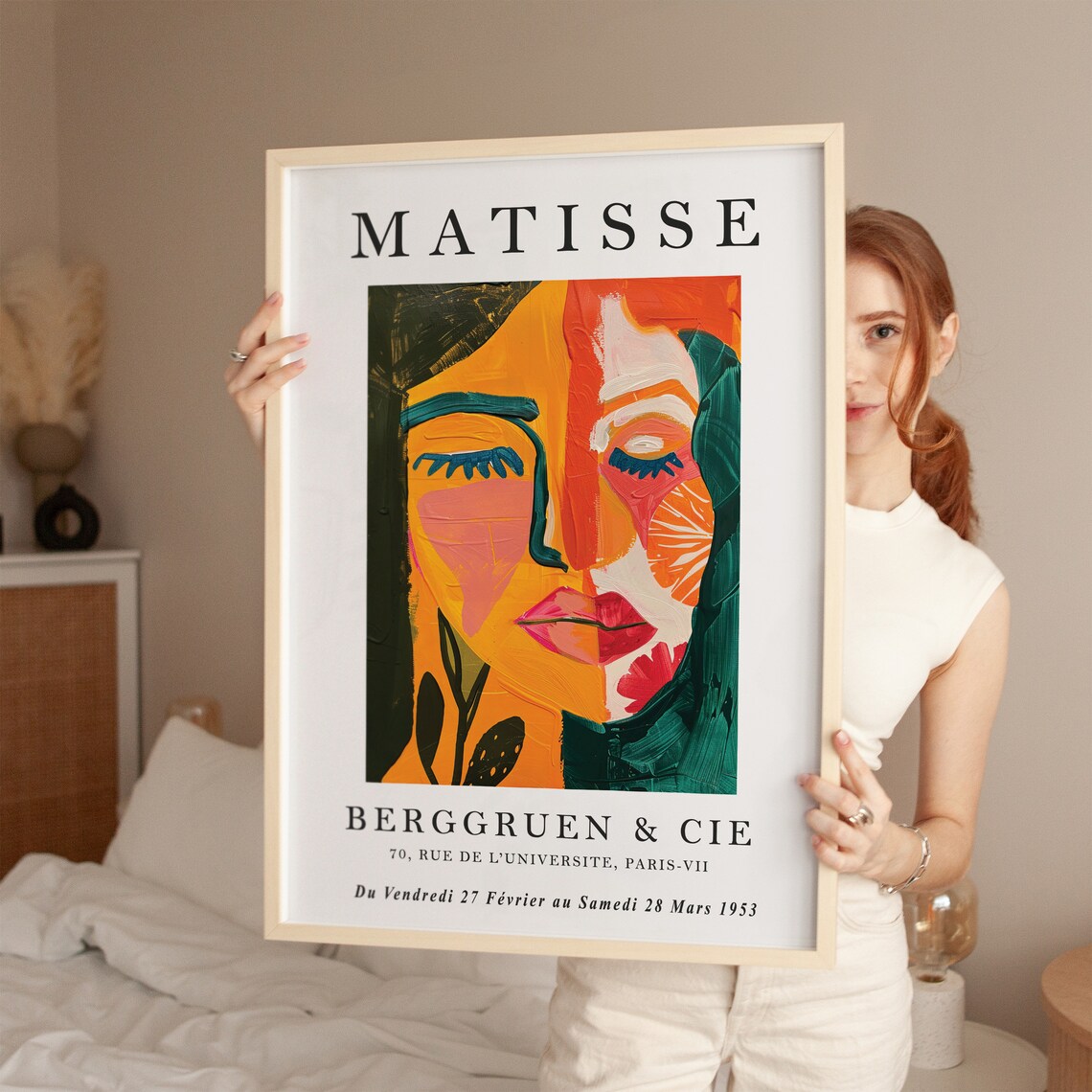 Matisse Berggruen Cie Abstract Face 1953 Exhibition Gallery Art Poster