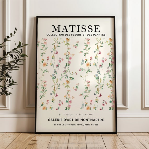 Henri Matisse Floral Print Exhibition Poster Wall Art Colourful Vintage Fine Living Room Decor Watercolour Mid Century Modern