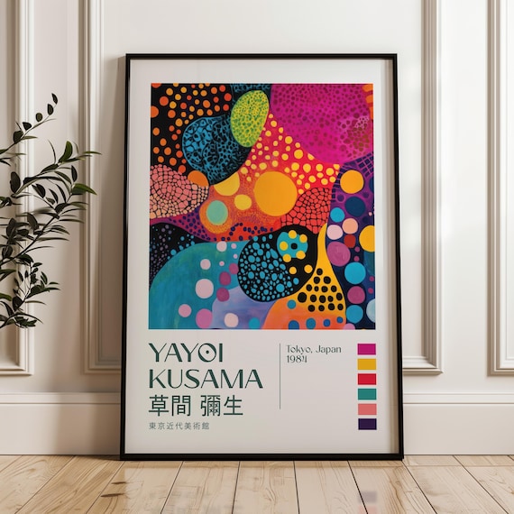 Yayoi Kusama 1984 Magenta Polka Dot Abstract Exhibition Poster