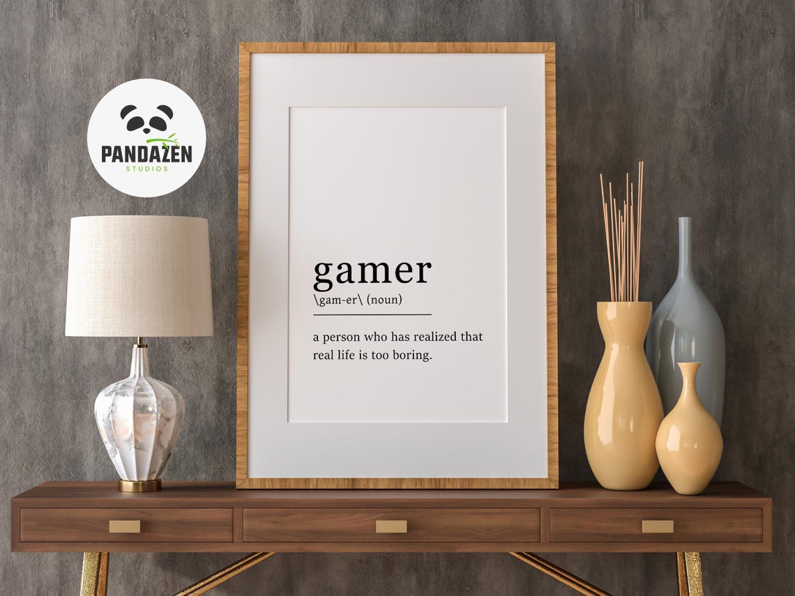 Gamer Definition Print Gaming Wall Art Gamer Sign Gamer Poster Gamer Gifts Teen Room Wall Art Boys Room Decor Poster - Image 3