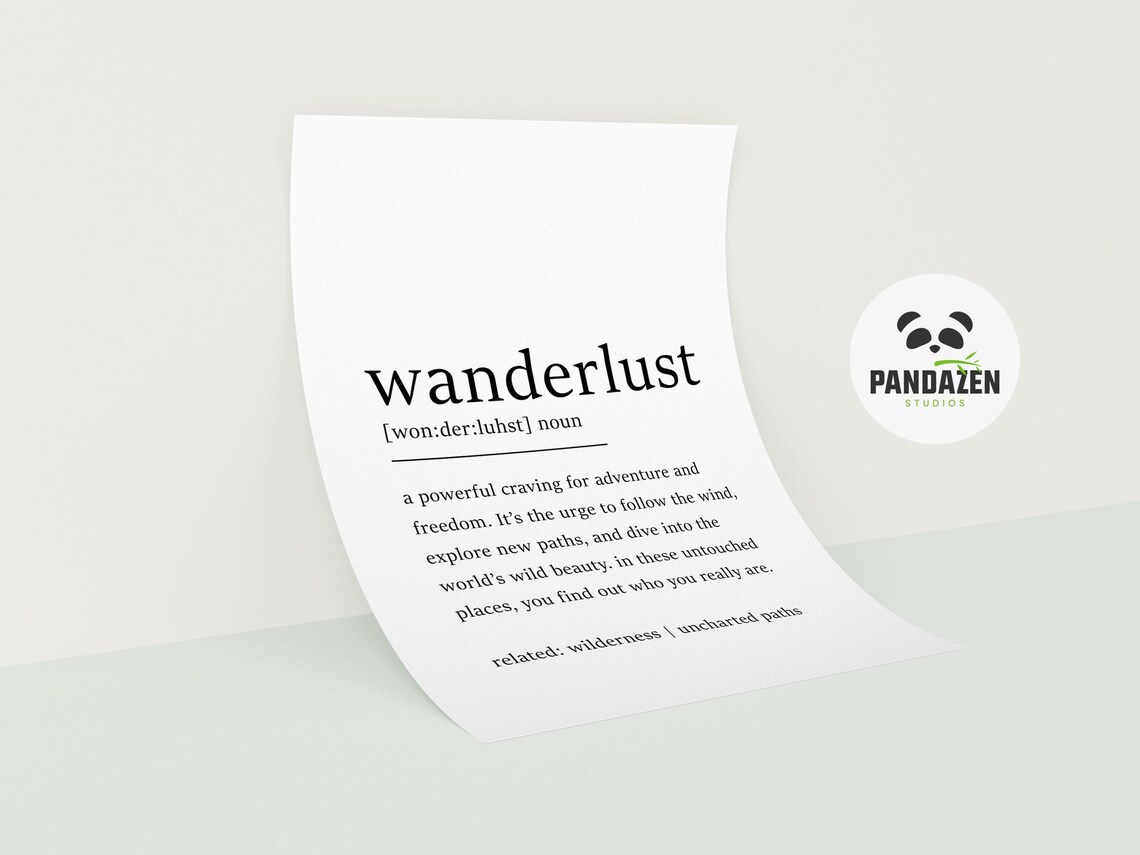 Wanderlust Definition Craving Adventure Freedom Travel Art Poster - Image 8