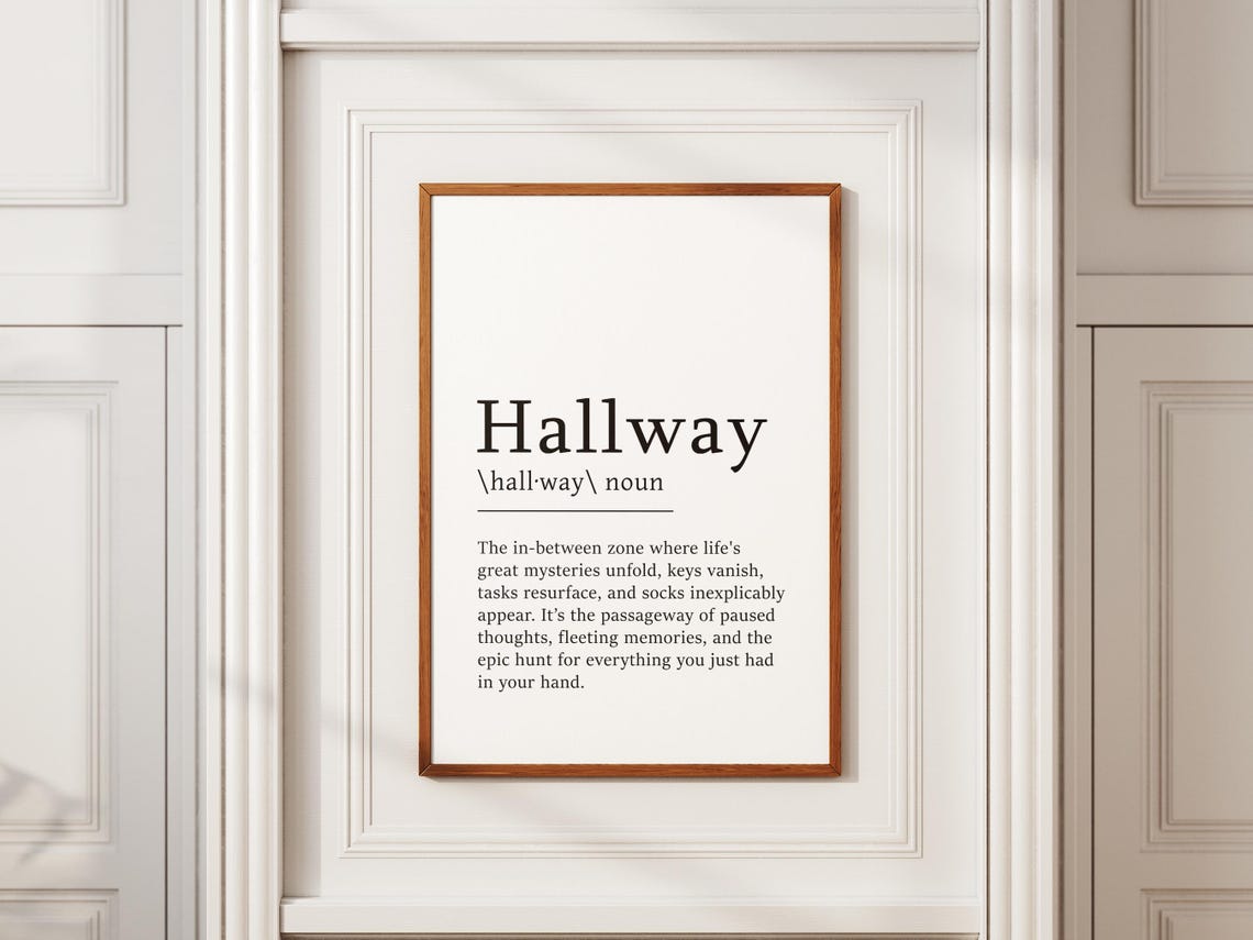 Hallway Definition Lost Keys Socks Funny Home Dictionary Poster