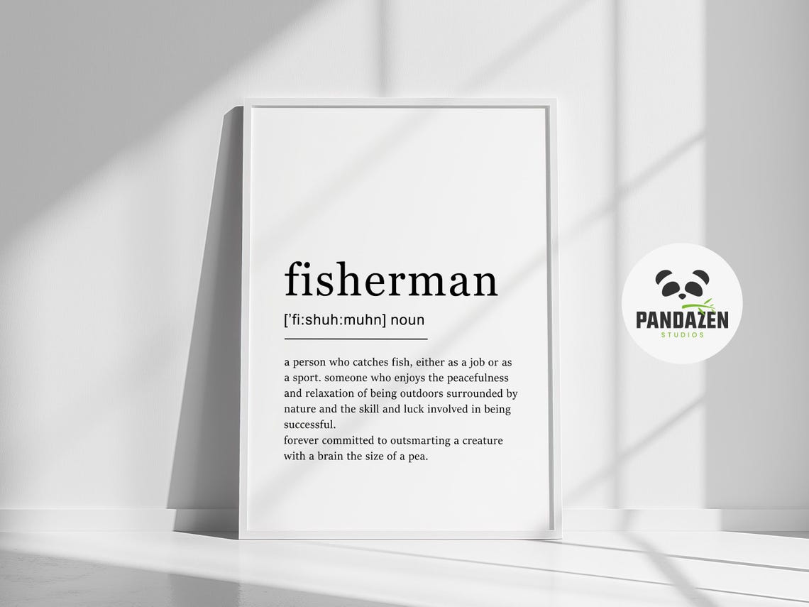 Fisherman Definition Peacefulness Outdoors Funny Dictionary Poster - Image 2