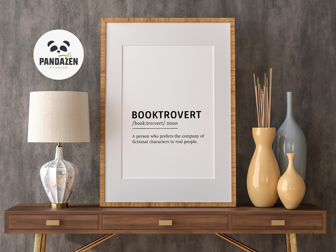Booktrovert Definition Funny Typography Print Gift for Book Lovers and Readers - Image 2