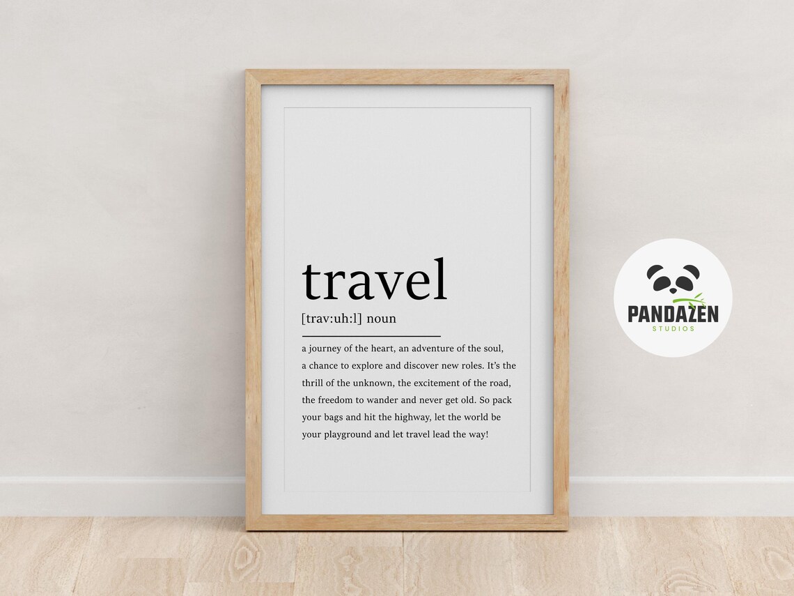 Travel Dictionary Definition Minimalist Wanderlust Adventure Quote Poster - Image 2