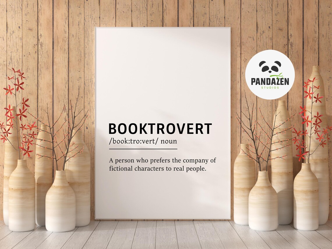 Booktrovert Definition Funny Typography Print Gift for Book Lovers and Readers - Image 3