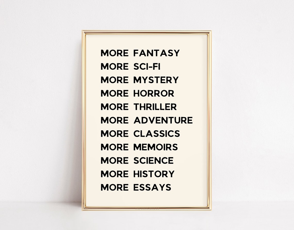 More Fantasy Sci Fi Mystery Horror Book Genres List Reader Poster