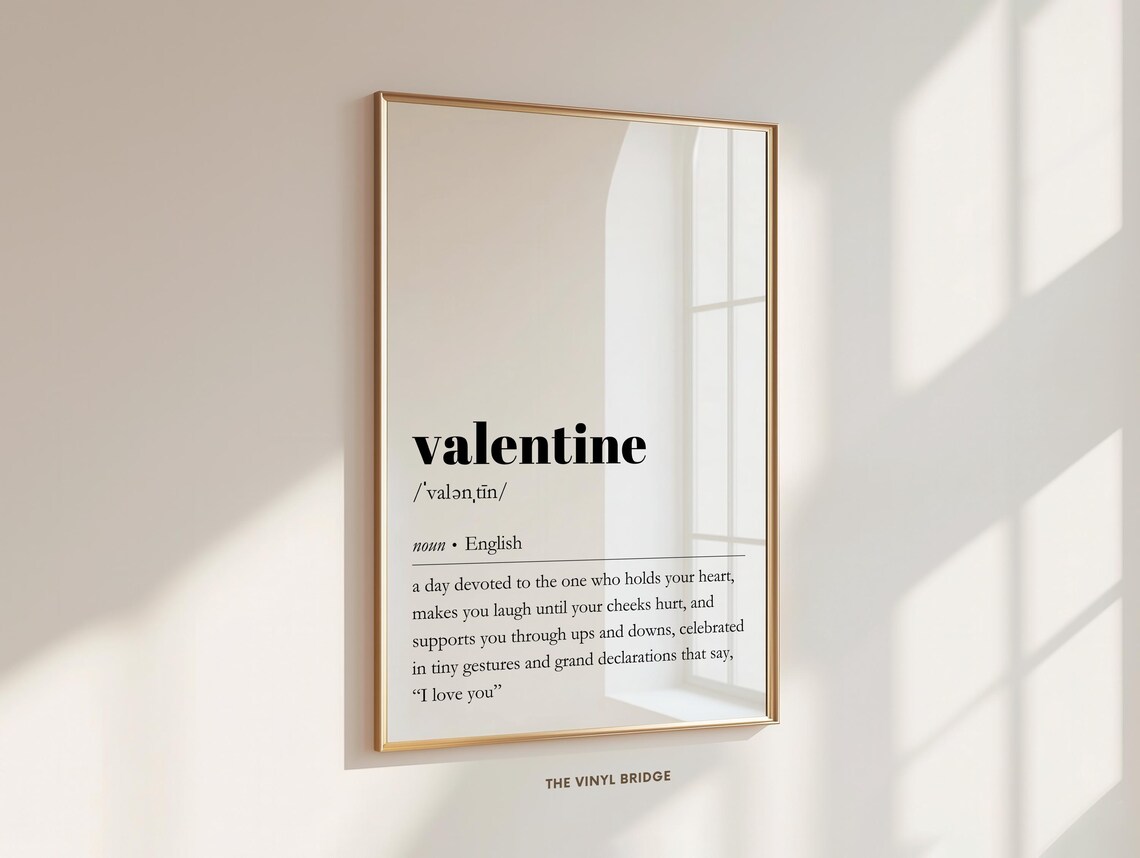 Romantic Valentine Dictionary Definition Minimalist Quote Poster - Image 2