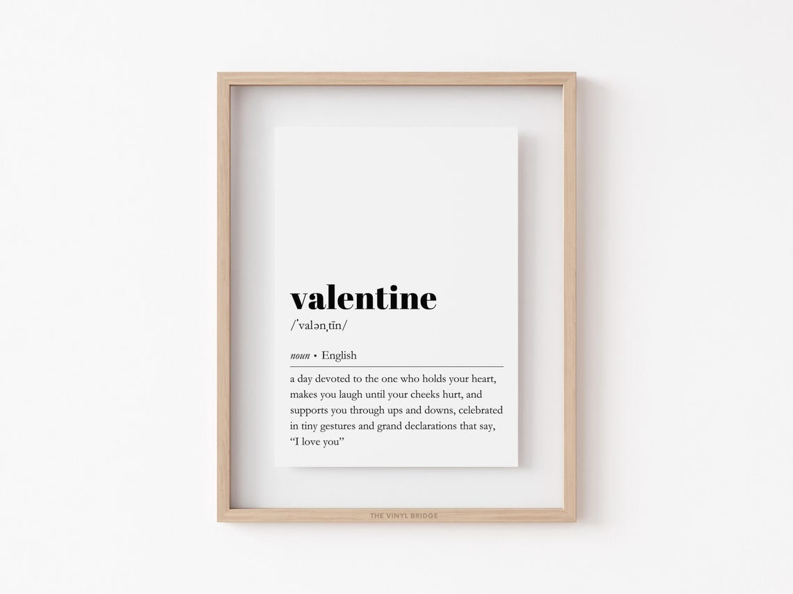 Romantic Valentine Dictionary Definition Minimalist Quote Poster - Image 3