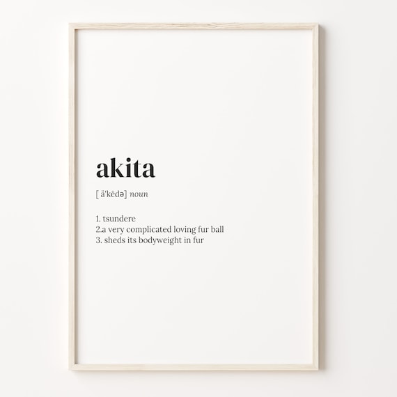 Akita Funny Dictionary Definition Dog Breed Owner Humor Poster