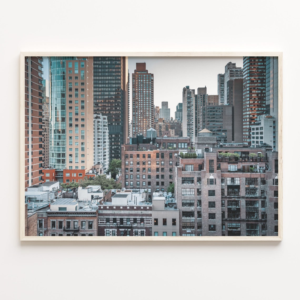 City Towers Rising High Behind Old Brick Rooftops Photo Poster