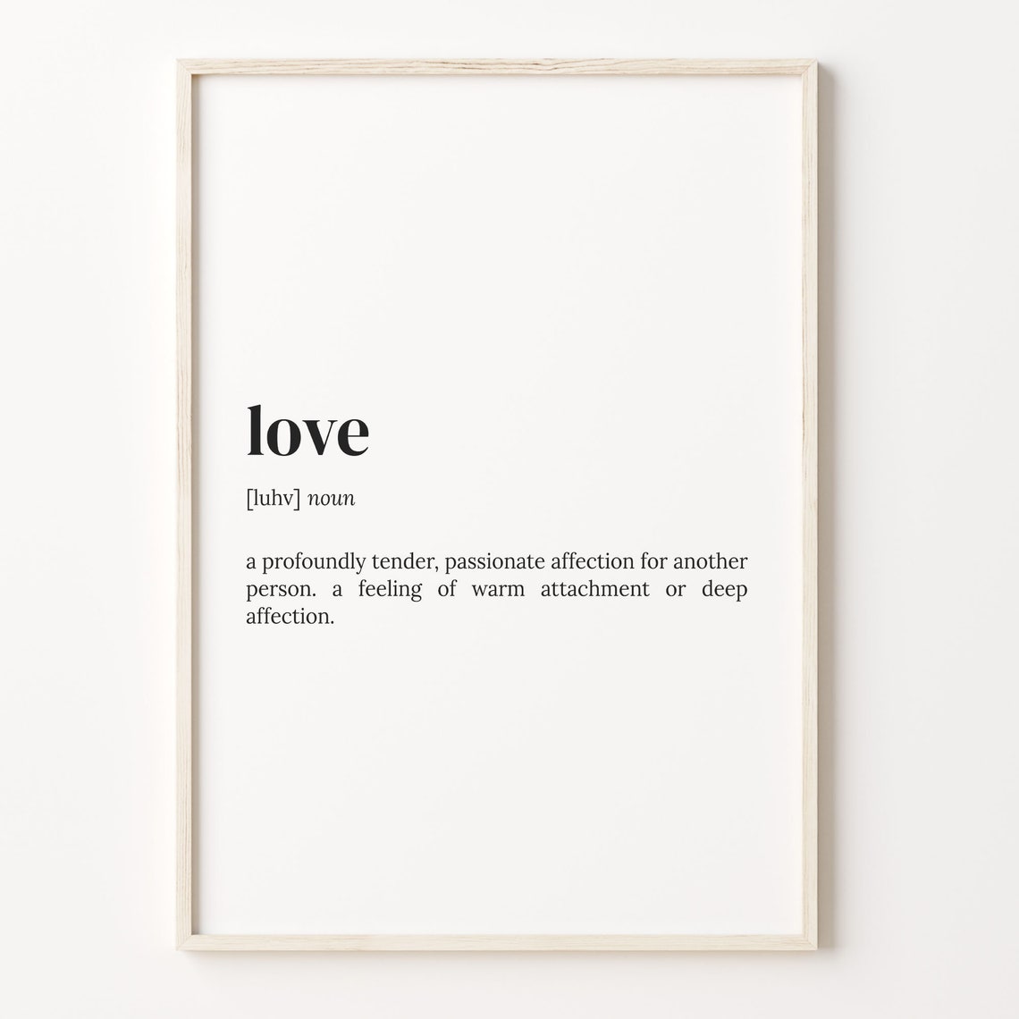 Love Definition Poster Romantic Quote Gift for Couples and Her
