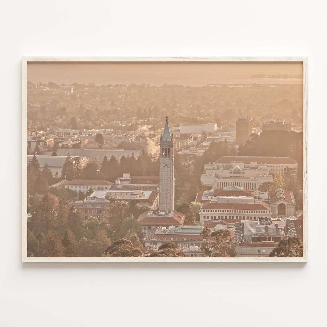 Berkeley California Campanile Golden Hour City Skyline Photo Poster