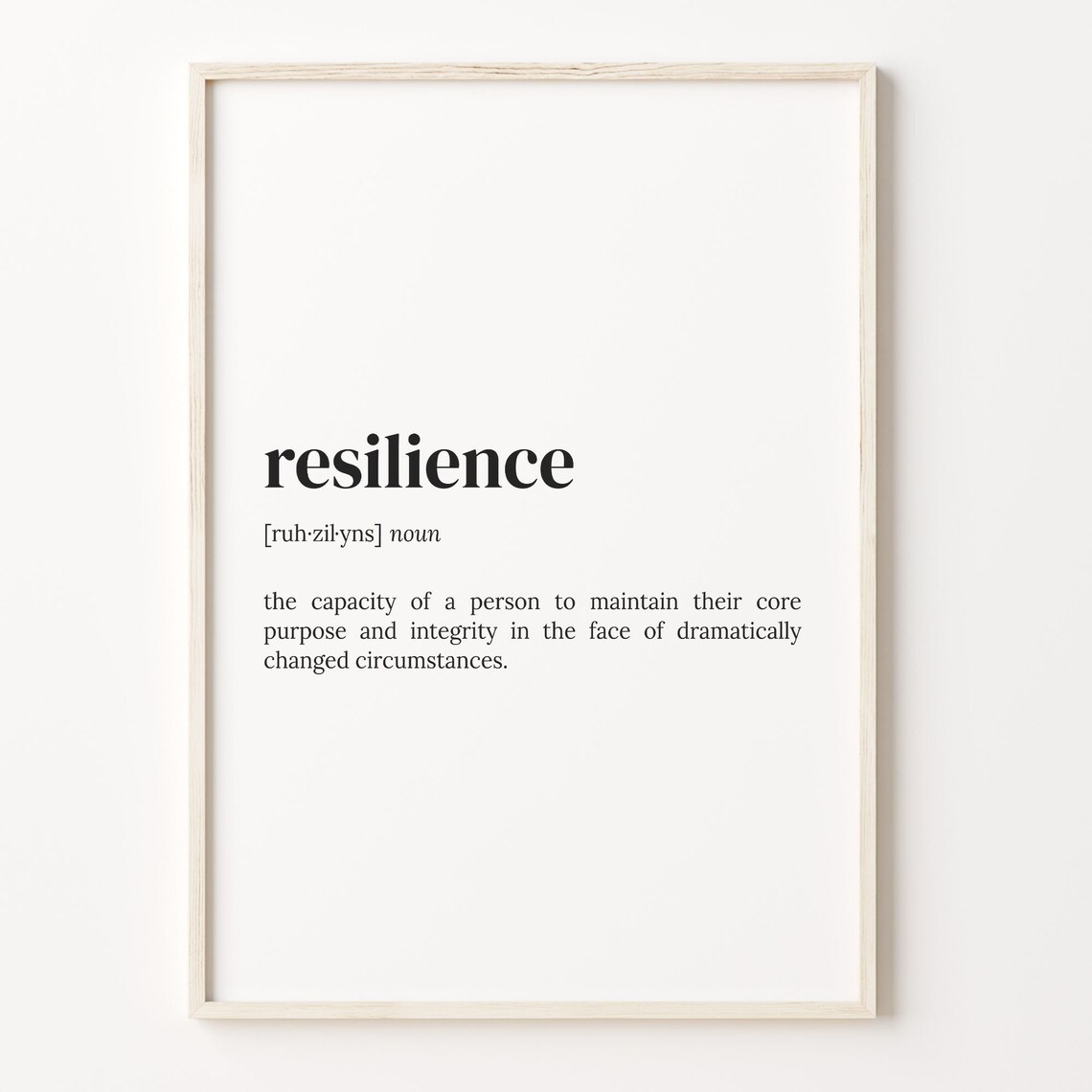 Resilience Definition Dictionary Quote Art Print