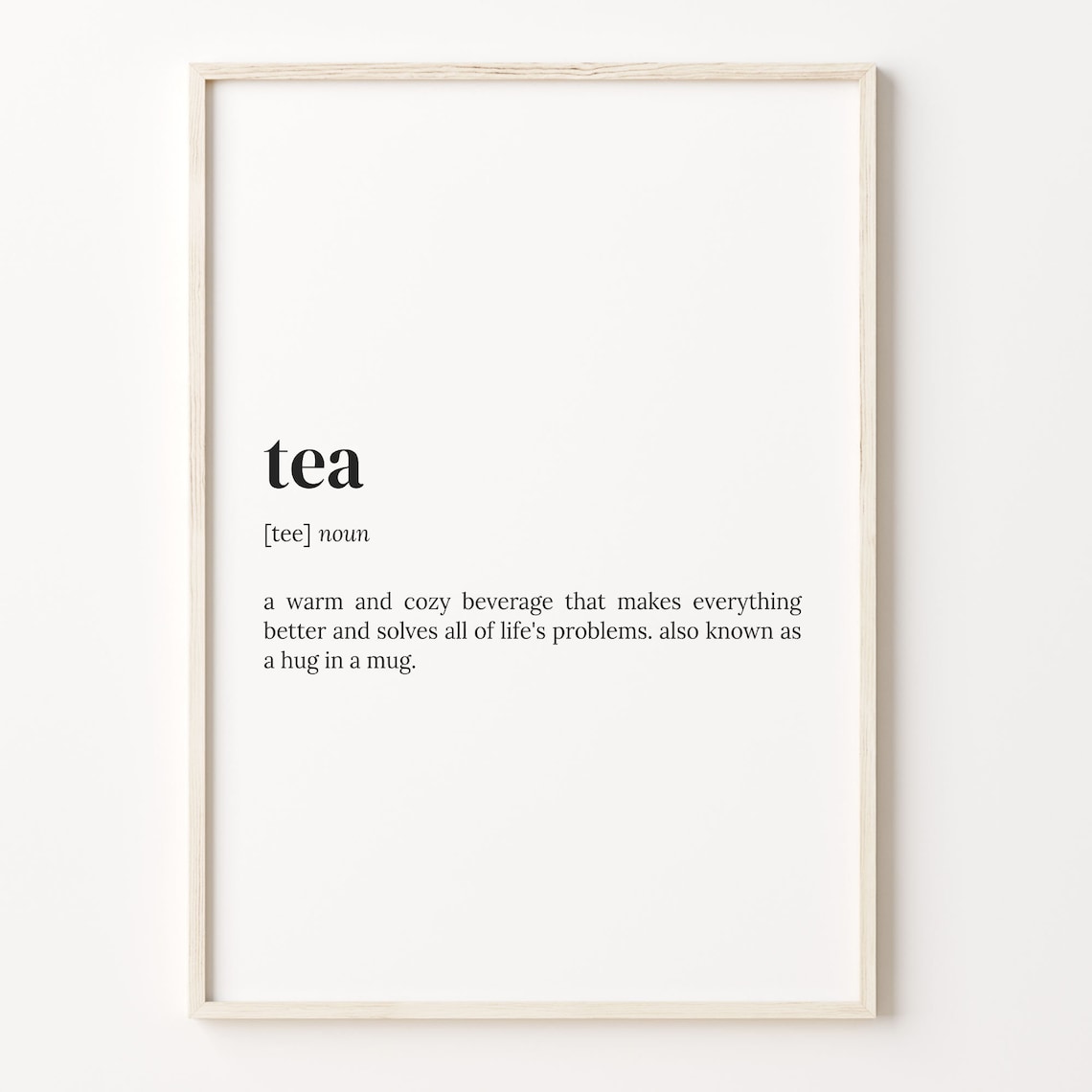 Tea Definition Print, Dictionary Quote Wall Art