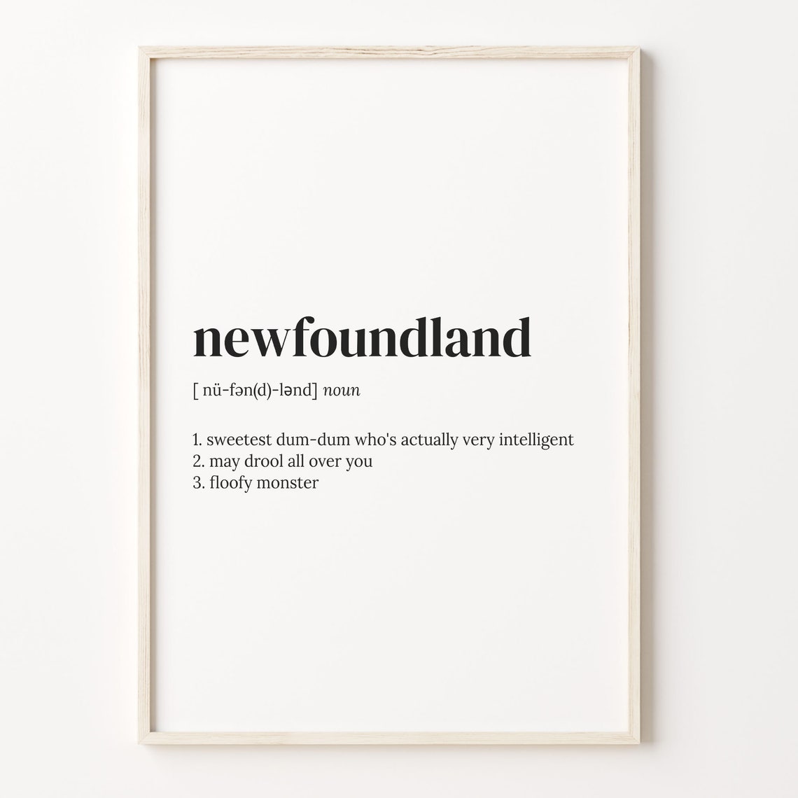 Newfoundland Funny Dictionary Definition Floofy Monster Dog Poster