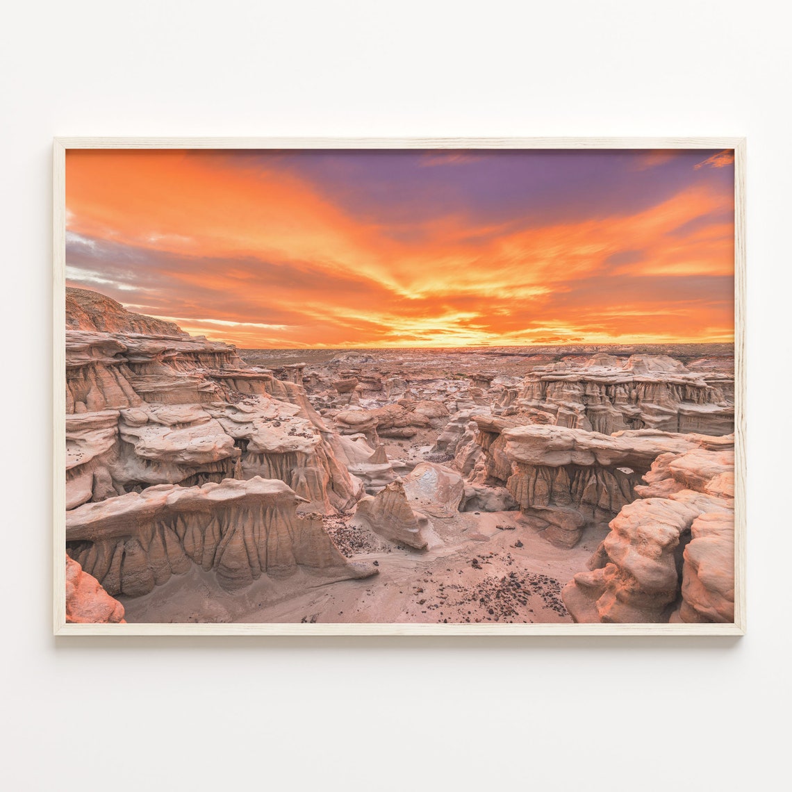 Desert Hoodoo Rock Formations at Sunset New Mexico Southwest Poster