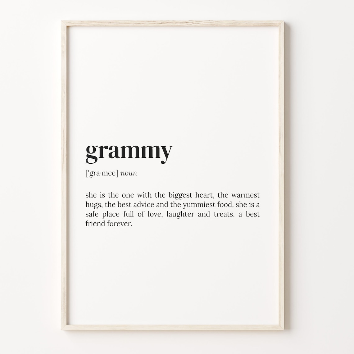 Grammy Definition Dictionary Print Heartfelt Gift for Grandma