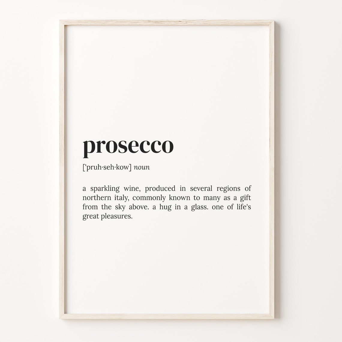 Prosecco Definition Print Dictionary Poster Quote Wall Art Alcohol Lover Art Prosecco Funny Gift Alcohol Lover Gift C17 370