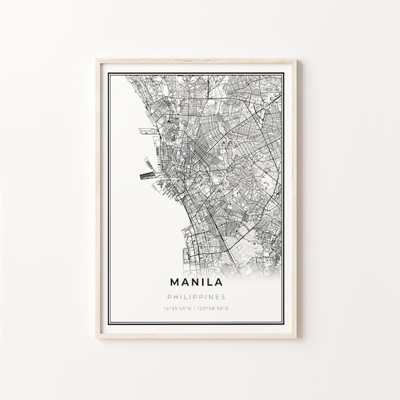 Manila Philippines City Map Minimalist Line Art Travel Poster