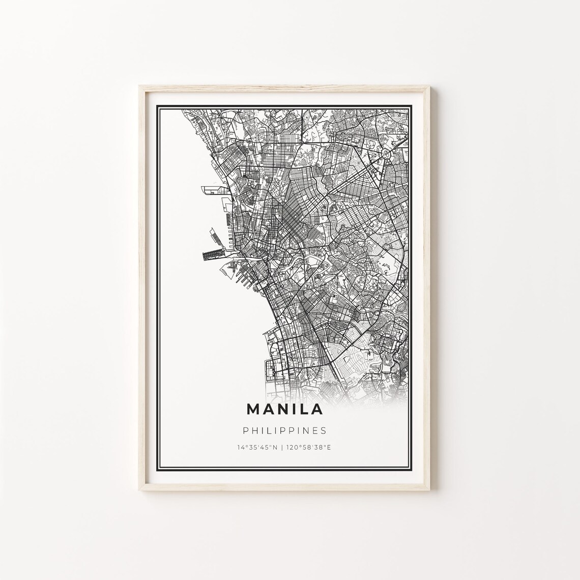 Manila Philippines City Map Minimalist Line Art Travel Poster