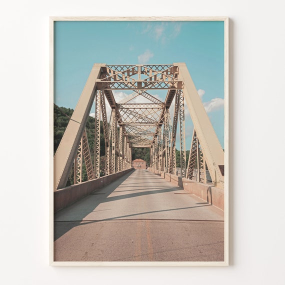 4th Avenue Bridge Colorful Poster Print 4th Avenue Bridge Photo Wall Art Wall Art Boho Decor Colorful Wall Art C18 126