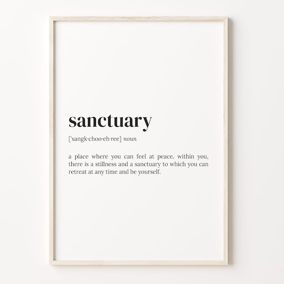 Sanctuary Definition Quote Poster, Cabin Wall Art