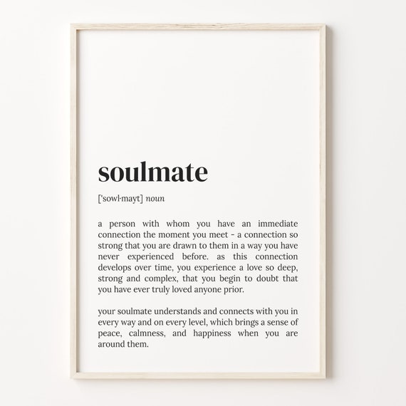 Soulmate Definition Dictionary Quote Art Print