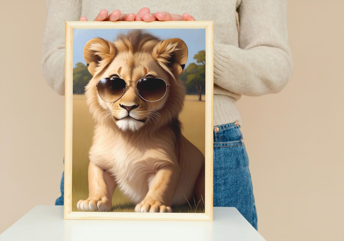 Baby Snow Leopard Sunglasses Big Cat Bundle Eight Artwork Poster - Image 2