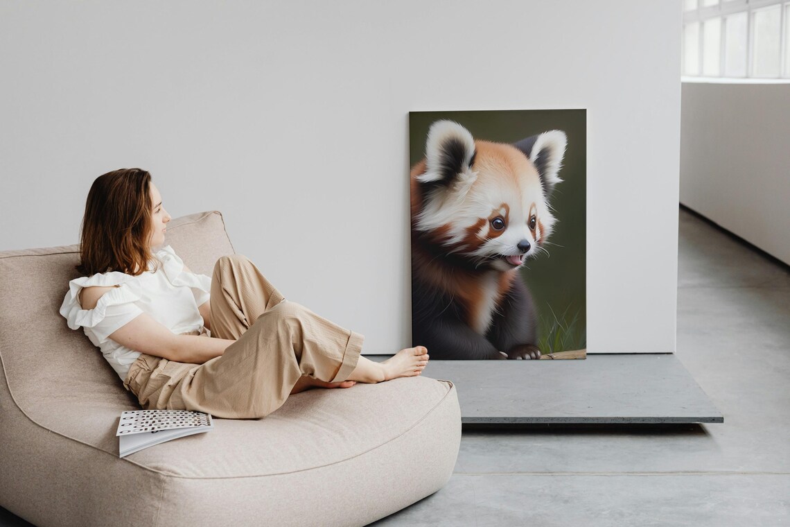 Baby Red Panda Cub Close Up Portrait Cute Nursery Animal Poster - Image 3